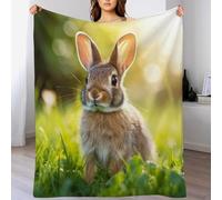 GGJJTT Lapin Plaid Couverture Polaire, Couverture en Toute Saison Légère Chaude Douce Moelleuse pour Lit Et Canapé-lit 100×130cm
