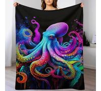 GGJJTT Pieuvre Couverture Polaire,Plaid Couverture en Flannel, Couverture en Lit Douce Et Confortable,Jeté De Canapé Résistantes 140×180cm