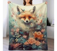 GGJJTT Renard Plaid Couverture Polaire, Couverture Polair Flanneladaptée Aux Canapés Et Aux Lits - Chaud, Facile À Entretenir 130×150cm