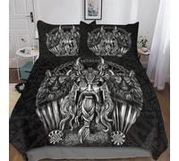 GGJJTT Viking Myth Housse Couette 3 Pièces Housse De Couette Microfibre avec Taie d'oreiller pour Enffourmis Adultes Ensemble De Literie King220x240cm