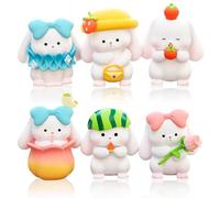 GGJQQDM Cosplay Rabbit Figure Set Cute Anime Desktop Decoration Ornament Kawaii Anime Figure Fan Birthday Gift Collection 1.6x2.2IN (6PCS)