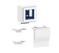GGK - Boîtier Adaptateur Blanc pour appareillage Simple 45 x 45 - Compatible avec plinthe électrique 4D et goulottes 12 x 22/15 x 30