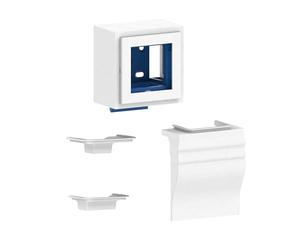GGK - Boîtier Adaptateur Blanc pour appareillage Simple 45 x 45 Compatible avec plinthe électrique 4D, goulottes 12 x 22 et 15 x 30