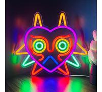 GGK Panneau LED néon LoZ pour décoration murale de chambre, cadeau de joueur, masque de Zelda, décoration de salle de jeux, lumière néon LED pour fans de Zelda (masque Majoras)