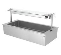 GGM Gastro | EA186B | Bac à glace encastrable - 1,8 m - 5 x GN 1/1 - Avec protection contre la toux en verre