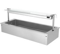 GGM Gastro | EA216B | Bac à glace encastrable - 2,1 m - 6 x GN 1/1 - Avec protection contre la toux en verre