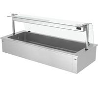 GGM Gastro | EA216C | Bac à glace encastrable - 2,1 m - 6 x GN 1/1 - Avec protection contre la toux en verre