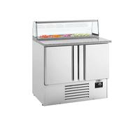 GGM Gastro | PZI107M | Saladette Premium PLUS - 978mm - 2 deuren - met glazen opzetstuk voor 5x GN 1/6