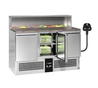 GGM Gastro | SAG147GND-UK | Saladette Premium - 1368 mm - Embout en acier inoxydable pour 8 x GN 1/6-3 portes - Pour UK