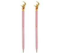 Ggnaxivs 2 PièCes Moon Pen - Anime Stylos en Or Rose Fournitures de RentréE Scolaire Stylos à Gel Noir Ensemble de Papeterie, 0,5 Mm