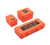 Ggnaxivs 3 Pièces Outil de Décoration de Boîte de Rangement de Voiture dans Plastique Rc pour Trx4 Axial Scx10 90046 D90 1/10 Rc Crawler Accessoires Orange