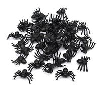 Ggnaxivs 50x Plastique Noir Jouet Astuce araignee Halloween hante Maison Soutien Decor