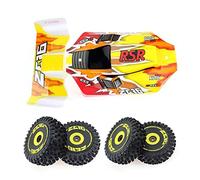 Ggnaxivs Ensemble D'Aile ArrièRe et de Pneu de Roue de Coque de Carrosserie de Voiture TéLéCommandéE pour 144001 144010 1/14 PièCes de Mise à Niveau Accessoires de Rechange