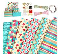 Ggnaxivs Feuilles de Papier d'emballage, pour la FêTe d'anniversaire de NoëL, Ensemble de Papier d'emballage 6 PièCes, Papier d'emballage Cadeau, Papier d'emballage Cadeau