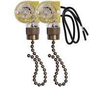 Ggnaxivs Interrupteur de LumièRe de Ventilateur de Plafond ZE-109 Interrupteur de LumièRe à Deux Fils avec Cordons Traction pour Ventilateurs de Plafonnier Lampes 2 PièCes Bronze