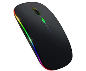 Ggnaxivs Souris sans Bluetooth 5.1 LED Rechargeable Souris Silencieuse USB Optique Gaming Ergonomique RéTroéClairage sans 2.4G