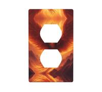 GGNKDL Belle impression phoenix panneau mural double prise couvercle d'alimentation domestique durable pour prises et interrupteurs décoratifs