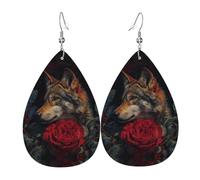 GGNKDL Boucles d'oreilles avec pendentif en forme de goutte d'eau et boucles d'oreilles en cuir, adaptées comme cadeau d'anniversaire pour les femmes