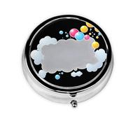 GGNKDL Bubble Hiding in The Clouds Prints Mini boîte à pilules ronde avec 3 compartiments pour le rangement des pilules et le voyage portable
