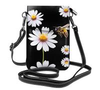 GGNKDL Busy Bees Collecting Honey Print Sac à bandoulière pour téléphone portable, petit portefeuille pour femme, un cadeau pratique adapté pour les sorties, l'exercice et le shopping