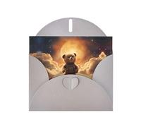 GGNKDL Carte de vœux imprimée The Little Bear On The Planet - Papier nacré haut de gamme avec effet étincelant éblouissant