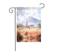 GGNKDL Drapeau de jardin africain imprimé girafe savane africaine décoration de cour extérieure convient pour toutes les saisons 30,5 x 45,7 cm