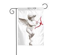 GGNKDL Drapeau de jardin avec impression Cupidon en amour - Décoration de cour extérieure - Convient pour toutes les saisons - 30,5 x 45,7 cm