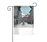 GGNKDL Drapeau de jardin avec impression d'architecture urbaine - Décoration extérieure - Convient pour toutes les saisons - 30,5 x 45,7 cm