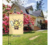 GGNKDL Drapeau de jardin imprimé abeille jaune pour décoration de cour extérieure Convient pour toutes les saisons 30,5 x 45,7 cm