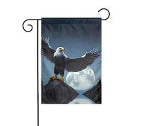 GGNKDL Drapeau de jardin imprimé aigle sous les étoiles, décoration de cour extérieure adaptée pour toutes les saisons, 30,5 x 45,7 cm