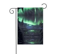 GGNKDL Drapeau de jardin imprimé aurores boréales - Décoration extérieure - Convient pour toutes les saisons - 30,5 x 45,7 cm