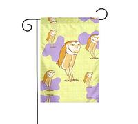 GGNKDL Drapeau de jardin imprimé hibou debout pour décoration de cour extérieure adapté à toutes les saisons 30,5 x 45,7 cm