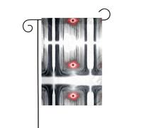 GGNKDL Drapeau de jardin imprimé Œil de la Terreur dans la forêt Décoration extérieure Convient pour toutes les saisons 30,5 x 45,7 cm