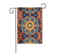GGNKDL Drapeau de jardin kaléidoscope imprimé mandala décoration extérieure cour convient pour toutes les saisons 30,5 x 45,7 cm