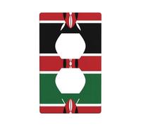 GGNKDL Drapeau du Kenya Impression Panneau mural double prise domestique Couvercle d'alimentation durable pour prises et interrupteurs décoratifs