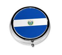 GGNKDL El Salvador Prints Mini pilulier rond avec 3 compartiments pour le rangement des pilules et le voyage portable
