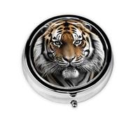 GGNKDL Ferocious Lion Prints Mini pilulier rond avec 3 compartiments pour le rangement des pilules et le voyage portable