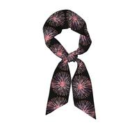 GGNKDL Fireworks Blooming in the Night Sky Prints Foulard en satin pour femme Accessoires de vêtements