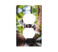 GGNKDL Happy Cute Koala Print Panneau mural double prise domestique couvercle d'alimentation durable pour prises et interrupteurs décoratifs