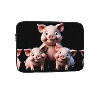 GGNKDL Housse de protection antichoc pour ordinateur portable de 10" Motif trois petits cochons mignons pour homme et femme Pour voyage d'affaires, bureau et usage quotidien