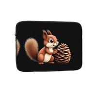GGNKDL Housse de protection antichoc pour ordinateur portable de 30,5 cm - Motif petit écureuil qui vole des pommes de pin - Pour homme et femme - Pour voyage d'affaires, bureau et quotidien