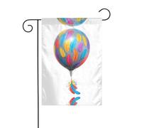 GGNKDL Impression de ballons en plumes - Drapeau de jardin - Décoration de cour extérieure - Convient pour toutes les saisons - 30,5 x 45,7 cm
