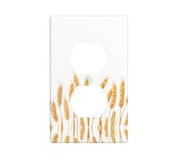 GGNKDL Impression oreilles de blé doré double prise murale couvercle d'alimentation domestique durable pour prises et interrupteurs décoratifs