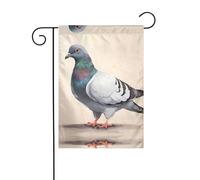GGNKDL Joli drapeau de jardin imprimé pigeon pour décoration de cour extérieure adapté à toutes les saisons 30,5 x 45,7 cm