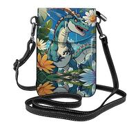 GGNKDL Joli sac à bandoulière imprimé dinosaure, sac pour téléphone portable, petit portefeuille pour femme, un cadeau pratique adapté pour les sorties, l'exercice et le shopping