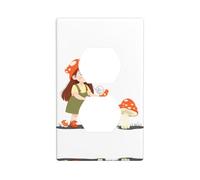 GGNKDL La petite fille cueillant des champignons impression panneau mural double prise domestique couvercle d'alimentation durable pour prises et interrupteurs décoratifs