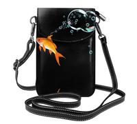 GGNKDL Le poisson rouge qui crache des bulles imprimé sac à bandoulière sac pour téléphone portable, petit portefeuille pour femme, un cadeau pratique adapté pour les sorties, l'exercice et le