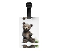GGNKDL Les étiquettes de bagage et de sac de voyage Brown Bear Baby Prints conviennent aux hommes et aux femmes pour éviter les bagages