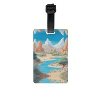 GGNKDL Les étiquettes de bagage et de sac de voyage Oasis in The Desert Prints conviennent aux hommes et aux femmes pour éviter les bagages