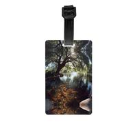 GGNKDL Les étiquettes de bagage et étiquettes de sac de voyage Goldfish Under The Willow Tree sont adaptées pour les hommes et les femmes pour éviter les bagages